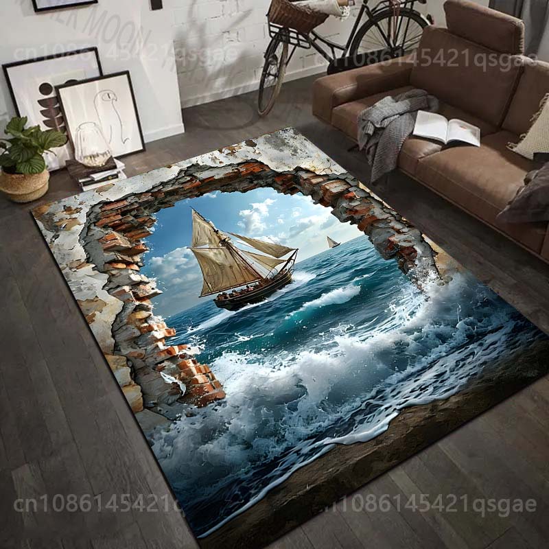Commercial Wall Printing Machine - Tappeto con stampa di una barca