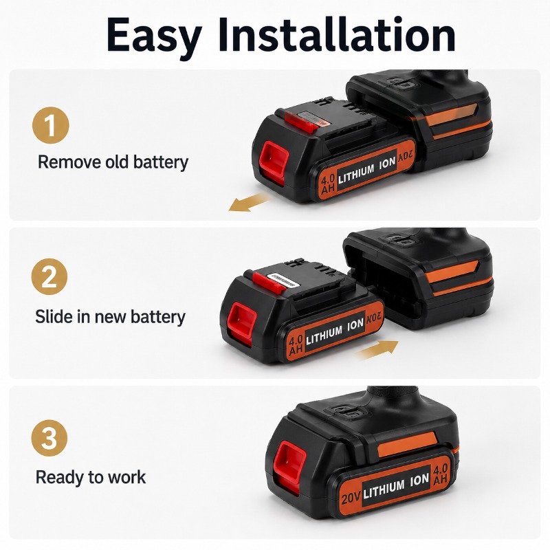 Black+Decker Tool Cordless - Batteria 20V 6.0Ah per utensili cordless